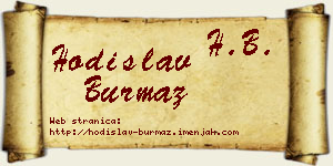 Hodislav Burmaz vizit kartica